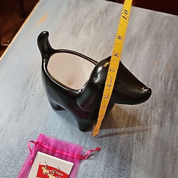 Dachshund Planter & Goldtone Earrings - Picture 6 of 8